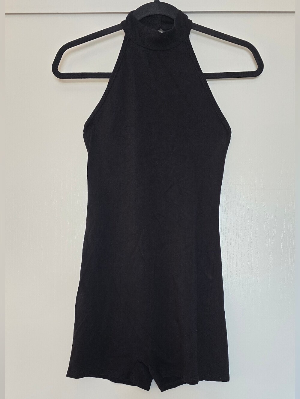 Bozzolo - Black High-Neck Halter Sleeveless Romper